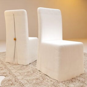 Chaises de salle à manger en tissu modèle 3D