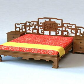 Chinese Style Bed 3d model
