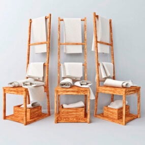 Ikea Chair Towel Rack 3d model