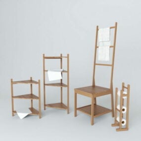 Ikea Bathroom Shelving Set 3d model