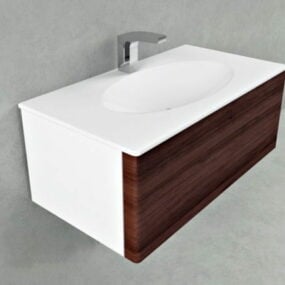 Seinäkiinnitys Single Sink Kelluva Vanity 3D -malli