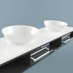 Moderne Vessel Sink Vanity 3d-modell