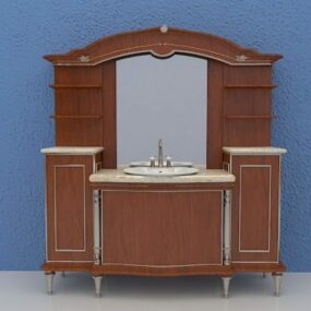 Bathroom Vanity With Hutch 3d model