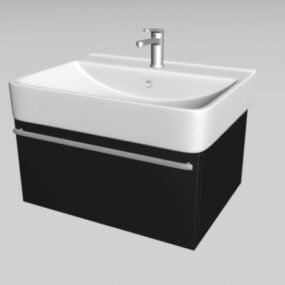 Lavabo de salle de bain avec armoire modèle 3D