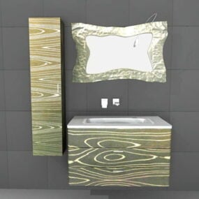 Mô hình 3d Gương trang trí phòng tắm Art Deco