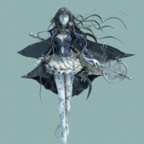 Anime Female Warrior Goddess 3d-modell