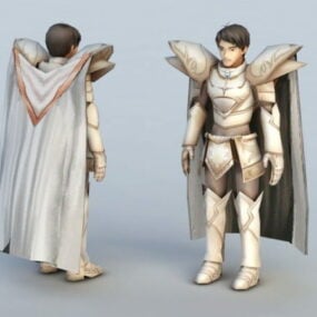 3д модель аниме-мужчины-рыцаря