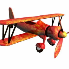 卡通双翼飞机3d模型