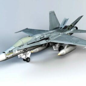 Low Poly F-18 Fighter 3d model
