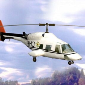 Bell 222 Helicopter 3d-model