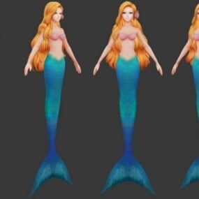Beautiful Mermaid Girl 3d model