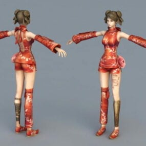Chinesisches Mädchen-Krieger-3D-Modell