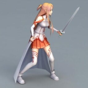 Yuuki Asuna Warrior 3D-Modell
