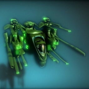 Gunship lourd de science-fiction modèle 3D