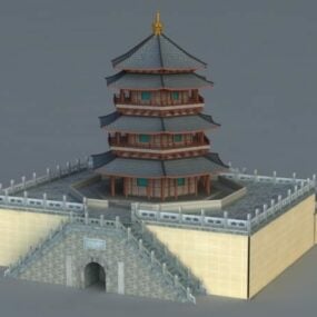 نموذج الباغودا الصينية ثلاثي الأبعاد