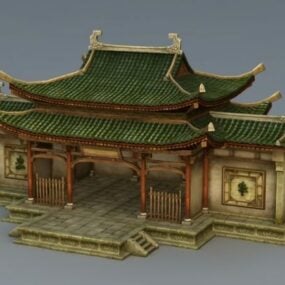 نموذج قاعة الأجداد الصيني ثلاثي الأبعاد