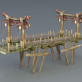 3д модель старого деревянного моста