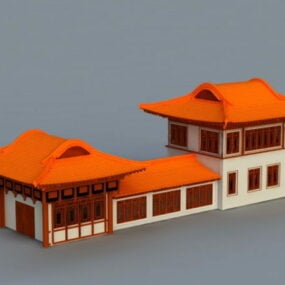Casas chinas antiguas modelo 3d