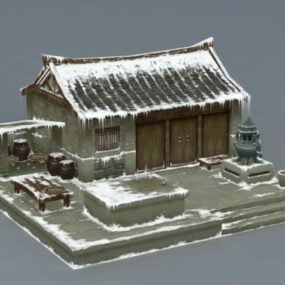 Snow Day Mountain Landscape 3d model