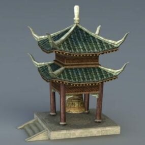 3D-Modell des alten chinesischen Glockenpavillons