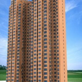 Architecture de tour résidentielle de grande hauteur modèle 3D