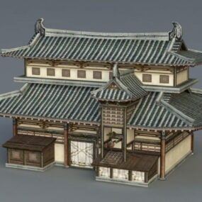 نموذج العمارة الصينية القديمة ثلاثي الأبعاد