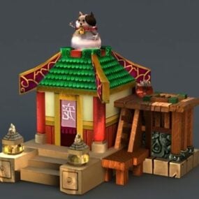 Cartoon-Zoohandlung 3D-Modell