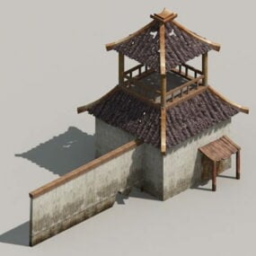 3D model středověké Wall Tower