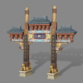 Starożytny chiński model Paifang 3D