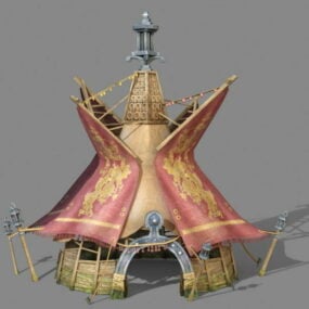 木帐篷庇护所3d模型