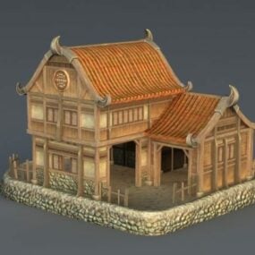3д модель богатого средневекового дома
