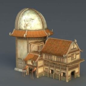 مدل 3 بعدی میخانه مسافرخانه قرون وسطی