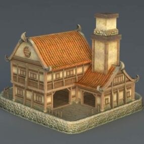 Keskiaikainen Noble House 3D-malli