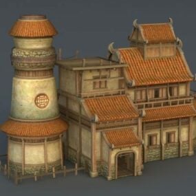 Mittelalterliches Tavernen- und Gasthaus-3D-Modell