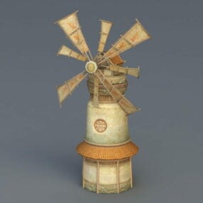 3D model starověkého větrného mlýna