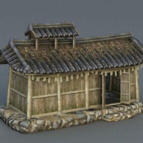 प्राचीन एशियाई घर 3डी मॉडल