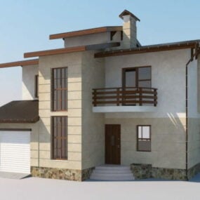 Einfaches modernes Haus 3D-Modell