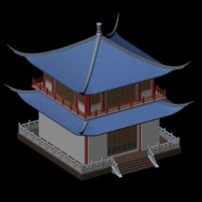 Arquitectura de pagoda coreana modelo 3d