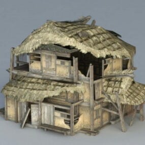 Beschädigtes Haus 3D-Modell