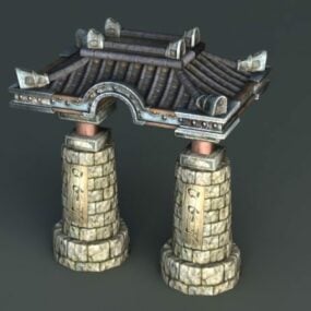 Oud stenen boog 3D-model