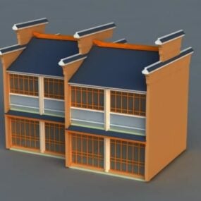 Model 3D domu szeregowego