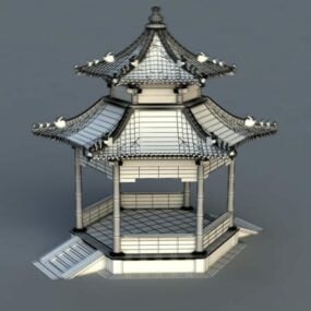 تصميم شرفة المراقبة الصينية نموذج ثلاثي الأبعاد