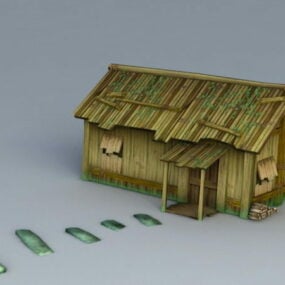 Primitive Old Log Cabin 3d model