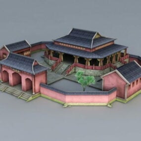 نموذج ضريح الأجداد الصيني ثلاثي الأبعاد