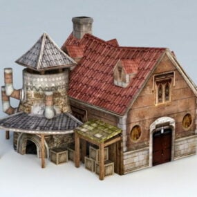 中世の鍛冶屋ワークショップ 3D モデル