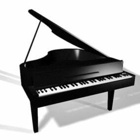 פסנתר כנף שחור דגם תלת מימד