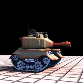 Cute Cartoon Tank 3d model