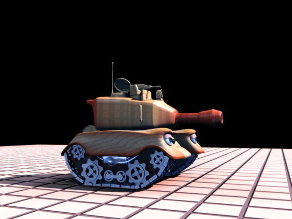 Roztomilý kreslený tank