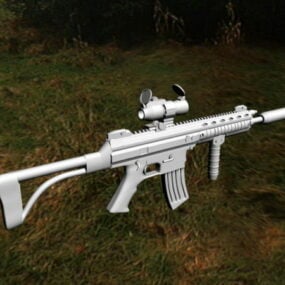 3D model útočné pušky s tlumičem