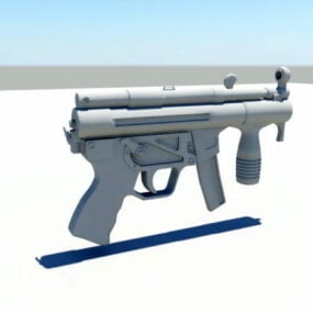 Modelo 3D de metralhadora moderna